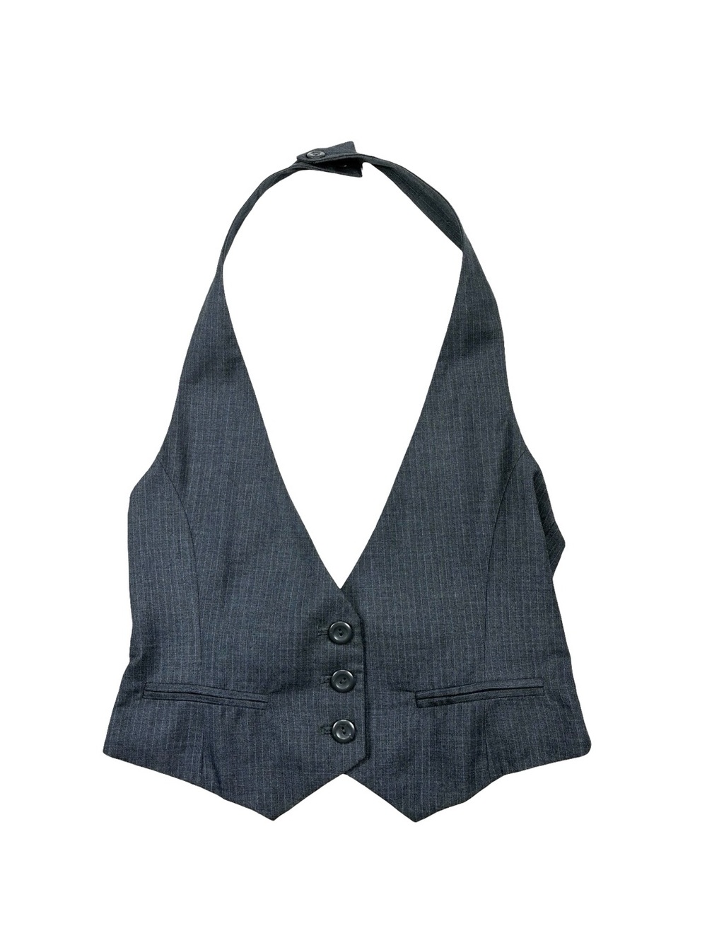 Forever 21 Y2K Pinstripe Halter Vest